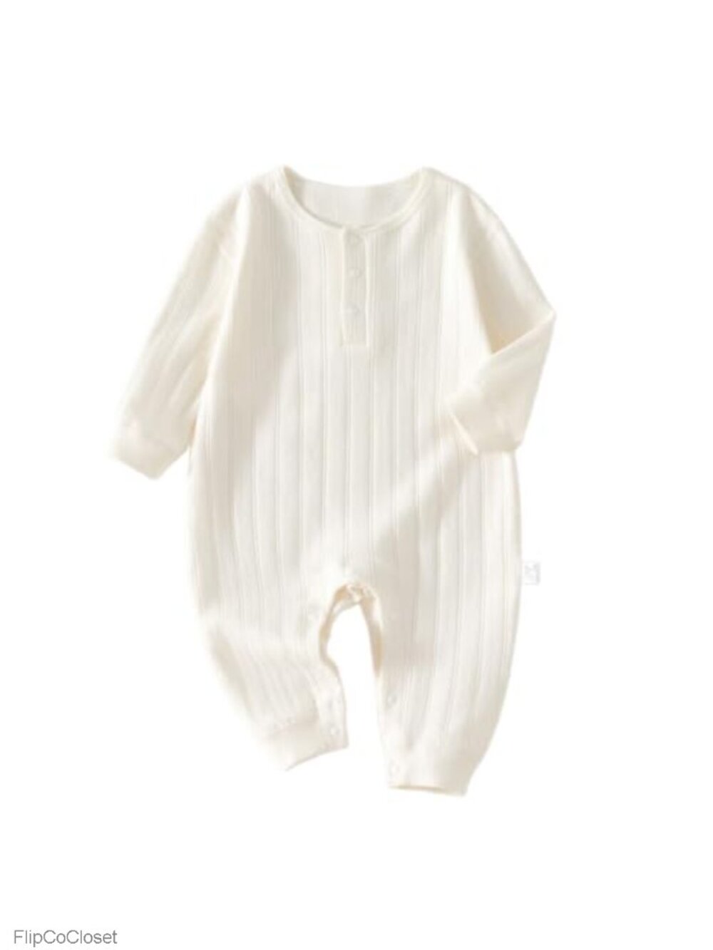 Pure Cotton Baby Jumpsuit Long Sleeve Snap Closure Romper Newborn Outfit